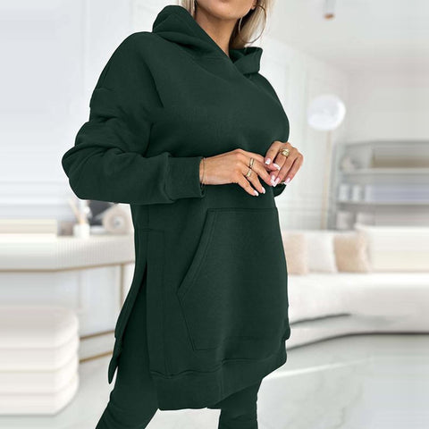 Temperament Commute Loose Hooded Sweater Pants Two-piece Set - Fashionner