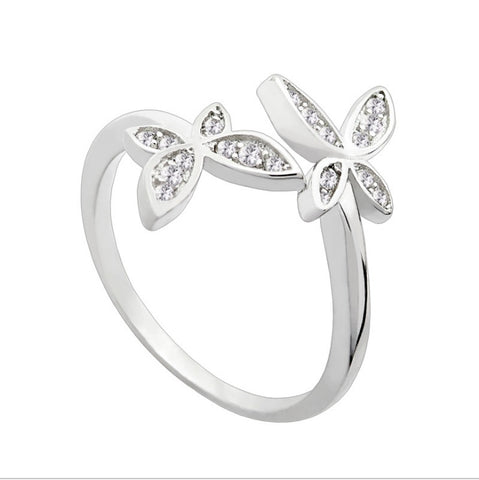 Bague Papillon Ajustable en Argent Sterling