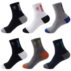 Sports Socks Men's Mid-calf Length Sock Deodorant And Sweat-absorbing Long Mid-calf - Fashionner