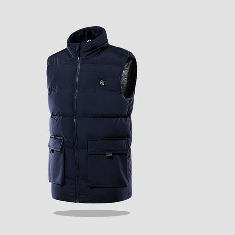 Gilet intelligent chauffant électrique, gilet pour homme pour chaleur hivernale et port extérieur.