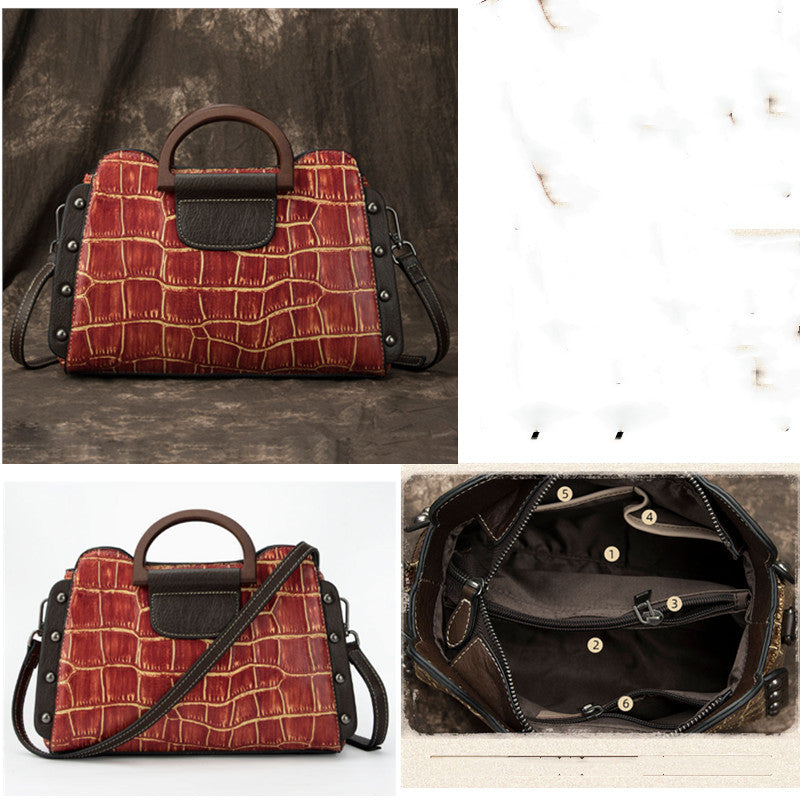 Tail Goods Leather Handbags Handbags Clearance Processing The First Layer Of Leather Diagonal Hand Bag Shoulder Bag - Fashionner