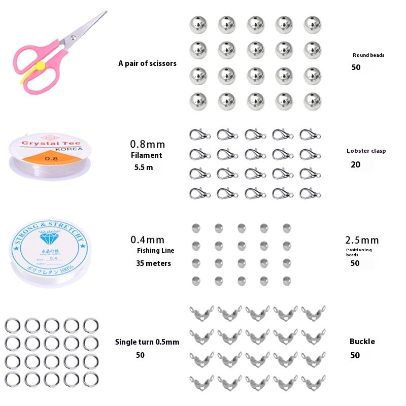 Glass Jelly Double Crystal Round Beads Material Package Handmade Diy Bracelet Accessories Set Box String Beads Materials