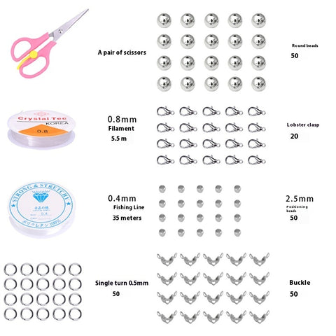 Perles rondes doubles en cristal de verre, kit de matériaux pour bracelet DIY fait à la main, boîte d'accessoires, matériaux pour enfiler les perles
