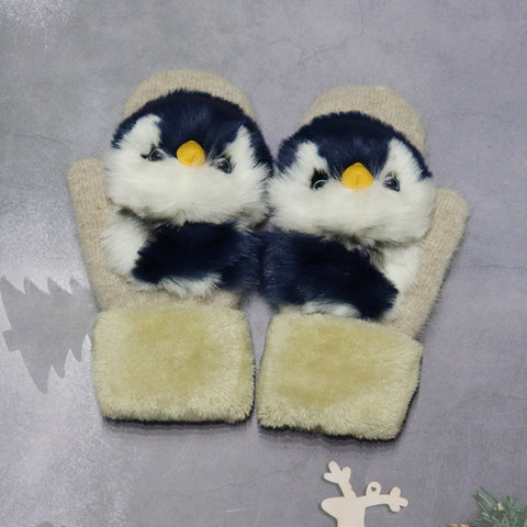 Gants d'hiver en peluche animaux pour femmes