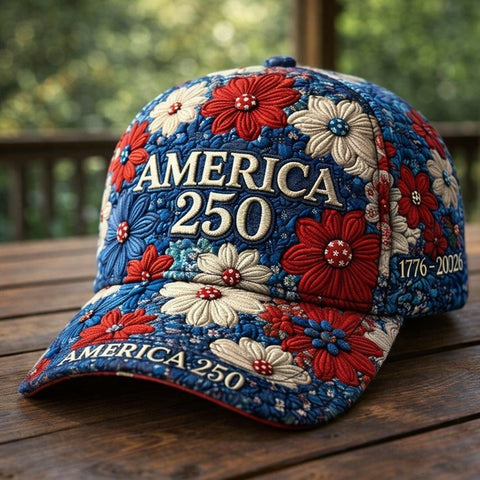 Buy America's 250th Anniversary Rose 3d Printed Baseball Cap For Daily Travel And Independence Day Celebration online at Fashionner.