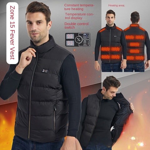 Gilet chauffant intelligent d'hiver, gilet chauffant électrique, rechargeable et chaud, vêtements chauffants électriques anti-froid, corps entier