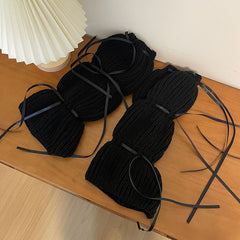 Puff Lantern Lace-up Knitted Girl Foot Sock - Fashionner