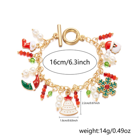 Bracelet de Noël personnalisé Arbre de Noël Père Noël Pendentif Bracelet Pour Femmes Bijoux