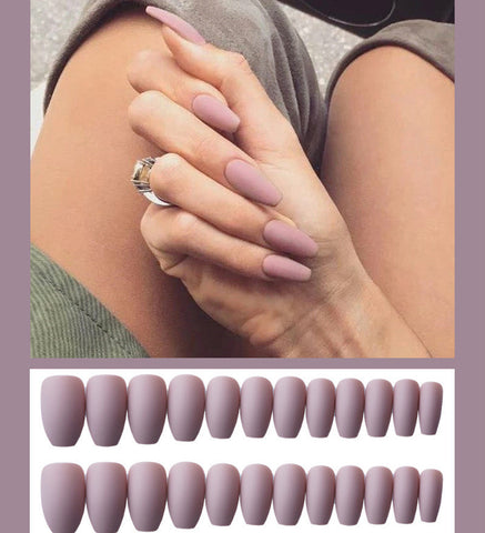 Frosted ballet fake nails - Fashionner