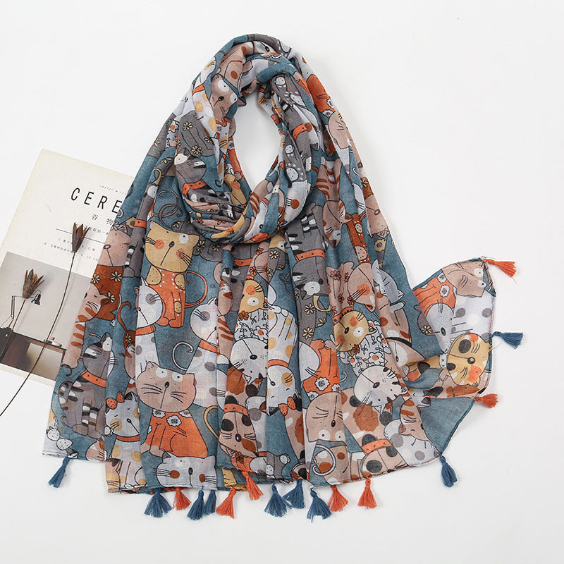 Buy Voile Tassel Scarf For Women online at Fashionner.