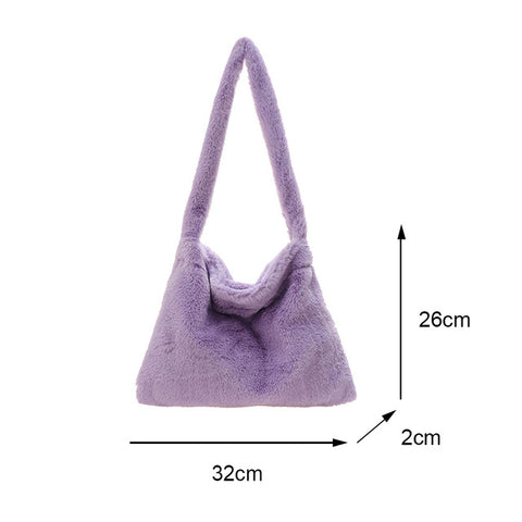 Portable Plush Handbag For Women - Fashionner