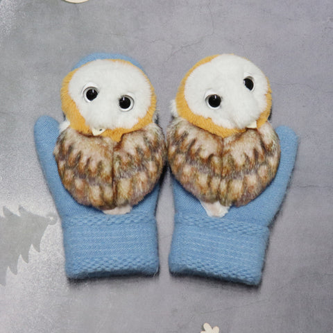 Gants d'hiver en peluche animaux pour femmes