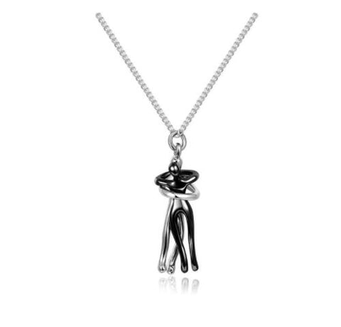 Love Hug Necklace Unisex Men Women Couple Jewelry Simple Temperament Clavicle Chain Valentines Day Lover Gift - Fashionner