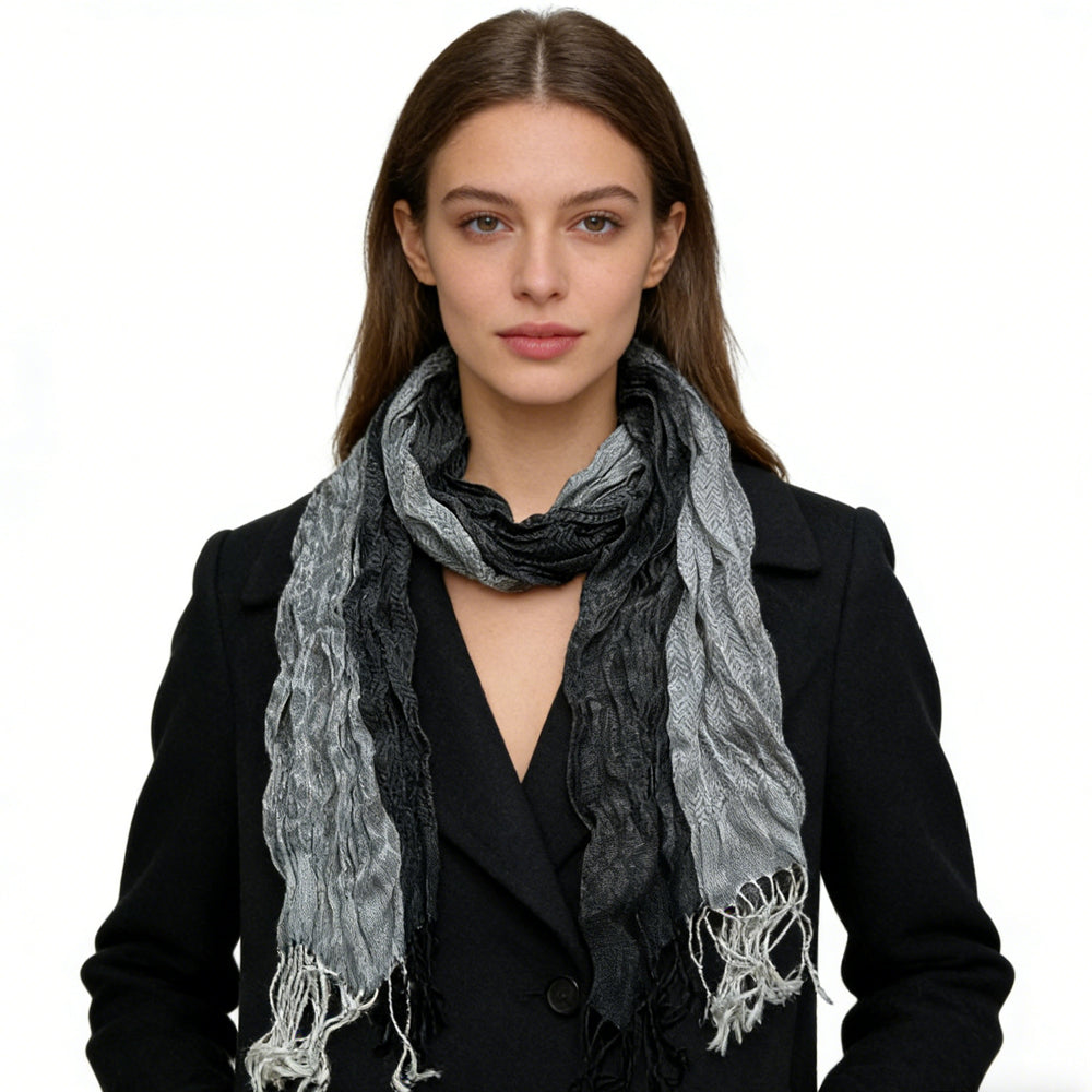 Buy Grey Winter Jacquard Polyester Long Scarf,Vacation,Daily Life,Evening Party,Office Appropriate Subtlety For Women Men,For Casual Outfits online at Fashionner.