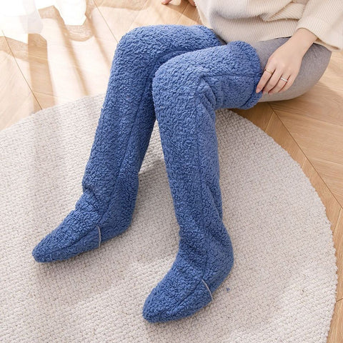 Buy Over Knee High Fuzzy Long Socks Winter Warm Cold Leg Knee Joint Cold-Proof Stockings Home Floor Sleeping Socks online at Fashionner.