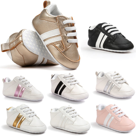 Chaussures Bébé Garçon Fille Mocassins Cuir PU Antidérapantes Souples Baskets Nouveau-né