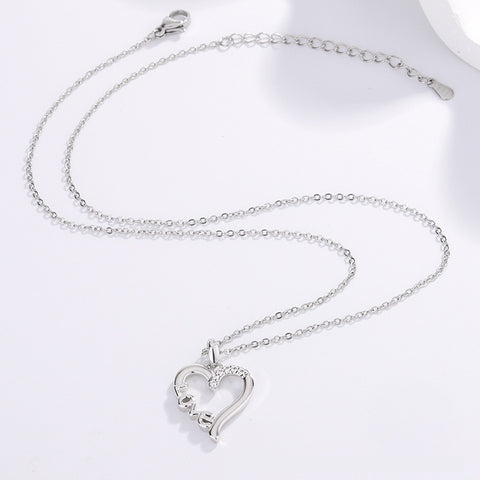 Collier en acier inoxydable avec pendentif Cœur Créatif LOVE pour femme, idéal pour mariage, anniversaire, soirée, accessoire de mode, cadeau.