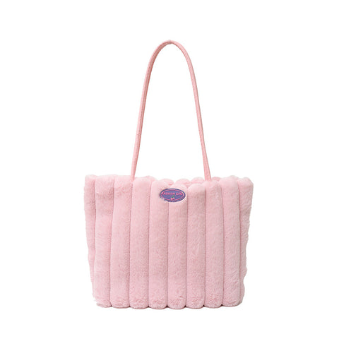 Autumn And Winter Plush New Casual Shoulder Large Capacity Totes