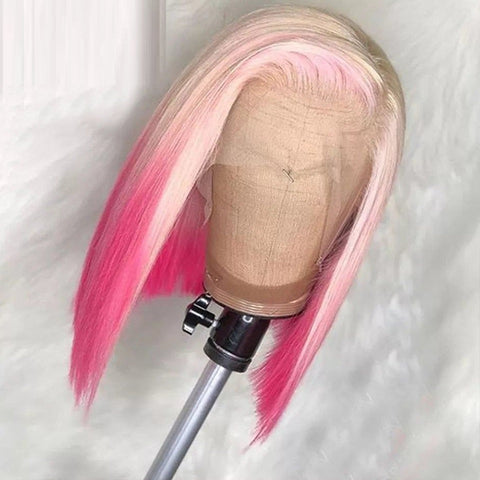 Cheveux humains de haute qualité, avant en dentelle dégradée semi-mécanique