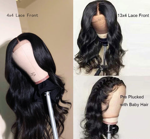 Perruque Lace Front à Ondulations Corporelles pour Femmes Noires