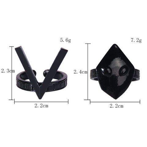 Buy Walnut Exquisite Black Ring Set online at Fashionner.