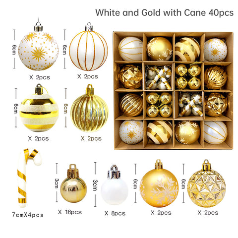 Décoration de Noël 6cm boule électrolytique boule en plastique boule peinte de forme spéciale cadeau de boule de Noël pendentif de sapin de Noël