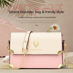 Fashion Color Contrast Deer Head Chain Crossbody Bag - Fashionner