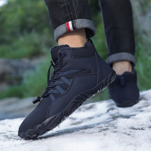 High top snow boots, cross-border new outdoor hiking, camping, and mountaineering shoes, skiing, anti slip, plush, and warm oversized cotton shoes - Fashionner