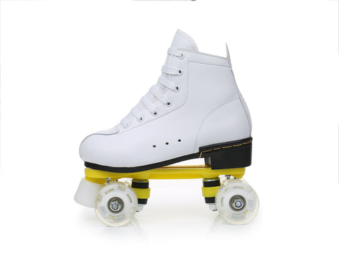 Borg Adult Double-rangée Patins à roulettes à quatre roues en cuir de vachette PU Flash Complet