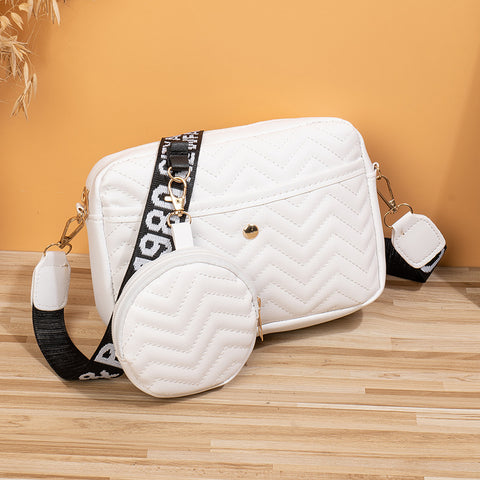 Wave Pattern Ribbon Cross Body Camera Bag - Fashionner