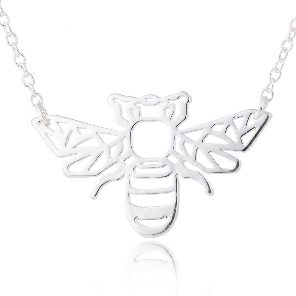 Personalized hollow bee necklace