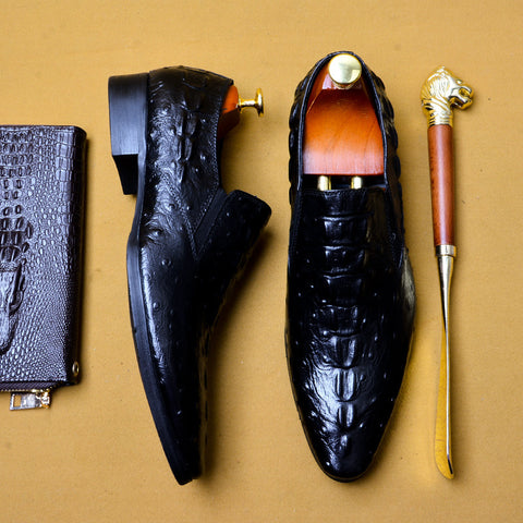 Men's Leather asual business breathable crocodile pattern trendy men's shoes - Fashionner