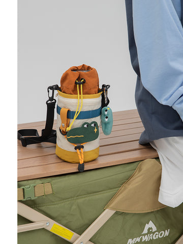 Sac seau portable à bandoulière unique de style camping mignon