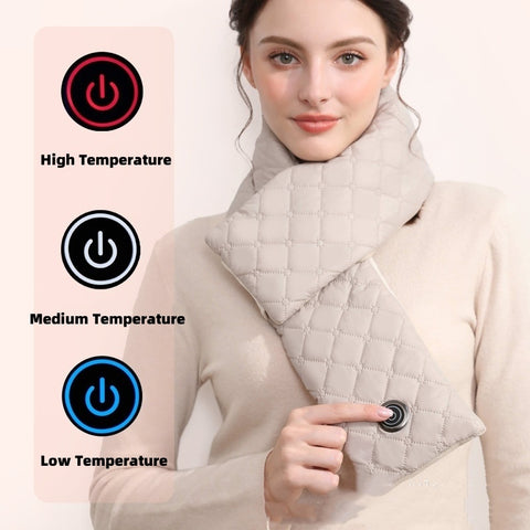 Écharpe chauffante électrique 3 vitesses Coussinets chauffants Écharpe chauffante d'extérieur chaude Chauffage USB Châle thermique Cache-cou Bavoir chaud pour femmes et hommes