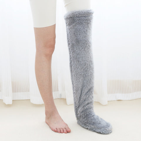 Buy Over Knee High Fuzzy Long Socks Winter Warm Cold Leg Knee Joint Cold-Proof Stockings Home Floor Sleeping Socks online at Fashionner.