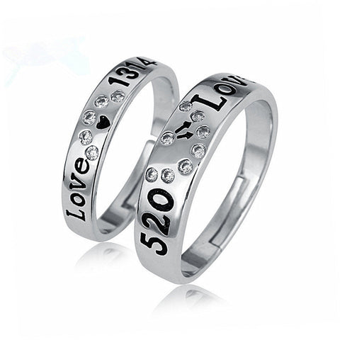 Bagues Créatives en Argent et Diamant pour Hommes et Femmes - Bagues d'Amour - Bagues d'Amour Créatives pour Couples