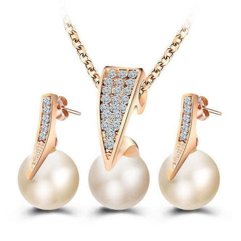 Parure boucles d'oreilles collier de perles Robe de banquet de mariage
