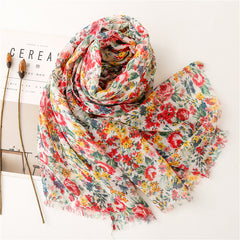 Women's Long Cotton And Linen Scarf - Fashionner