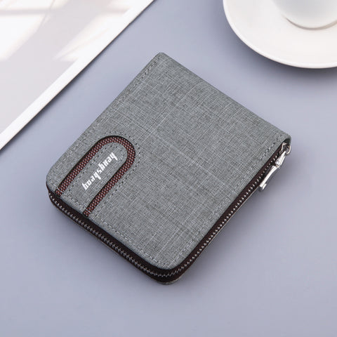 Mens Canvas Short Multifunctional Wallet