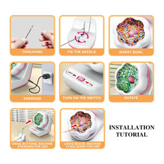 Electric automatic beading machine beading bowl DIY manual beading machine soft ceramic rice bead beading tool beading tool - Fashionner
