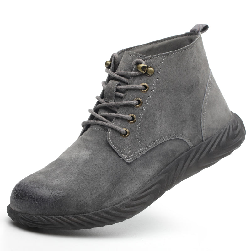 Winter Cotton Shoes Men's Steel Toe Cap Anti-Smash Anti-Piercing Wear-Resistant Non-Slip Work Plus Velvet Cold-Proof Shoes - Fashionner