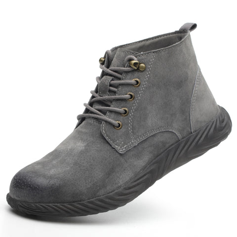 Winter Cotton Shoes Men's Steel Toe Cap Anti-Smash Anti-Piercing Wear-Resistant Non-Slip Work Plus Velvet Cold-Proof Shoes - Fashionner