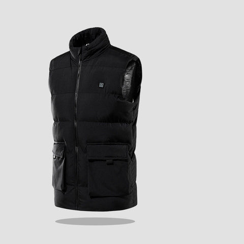 Gilet intelligent chauffant électrique, gilet pour homme pour chaleur hivernale et port extérieur.