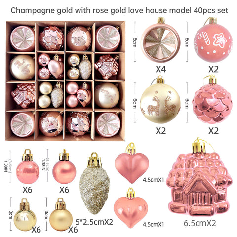 Décoration de Noël 6cm boule électrolytique boule en plastique boule peinte de forme spéciale cadeau de boule de Noël pendentif de sapin de Noël