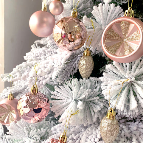 Décoration de Noël 6cm boule électrolytique boule en plastique boule peinte de forme spéciale cadeau de boule de Noël pendentif de sapin de Noël