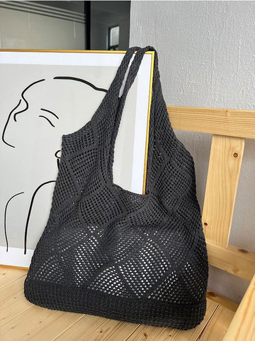 Women's Fashion Hollowed-out Shoulder Woven Bag - Fashionner