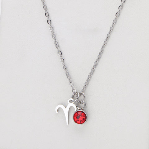 Buy Western Birthstone Necklace With 12 Zodiac Gemstone Pendants online at Fashionner.