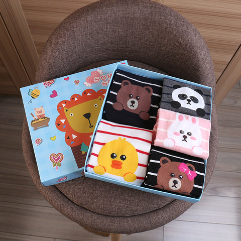 Cute Cartoon Three-dimensional Pure Cotton Mid Tube Christmas Couple Socks - Fashionner