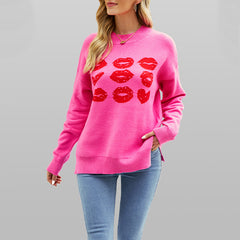 European And American Autumn Winter Love Lips Sweater - Fashionner