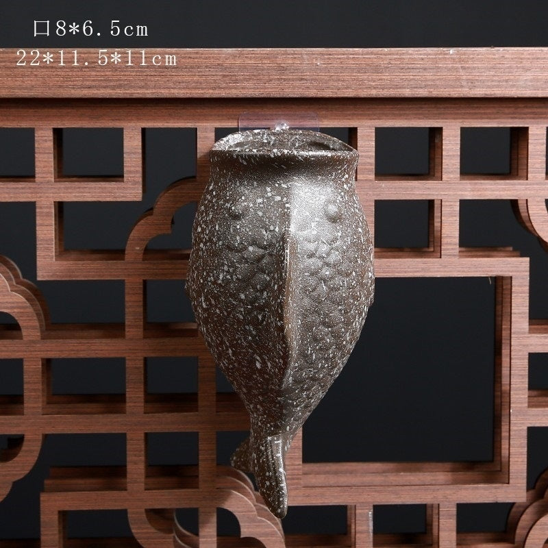 Hanging Ceramic Half Wall Decoration Flower Pot Creative Hydroponics Green Radish